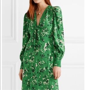 Veronica Beard Mini Dress Women Size 4‎ Amber Floral Stretch-Silk Puff Sleeve